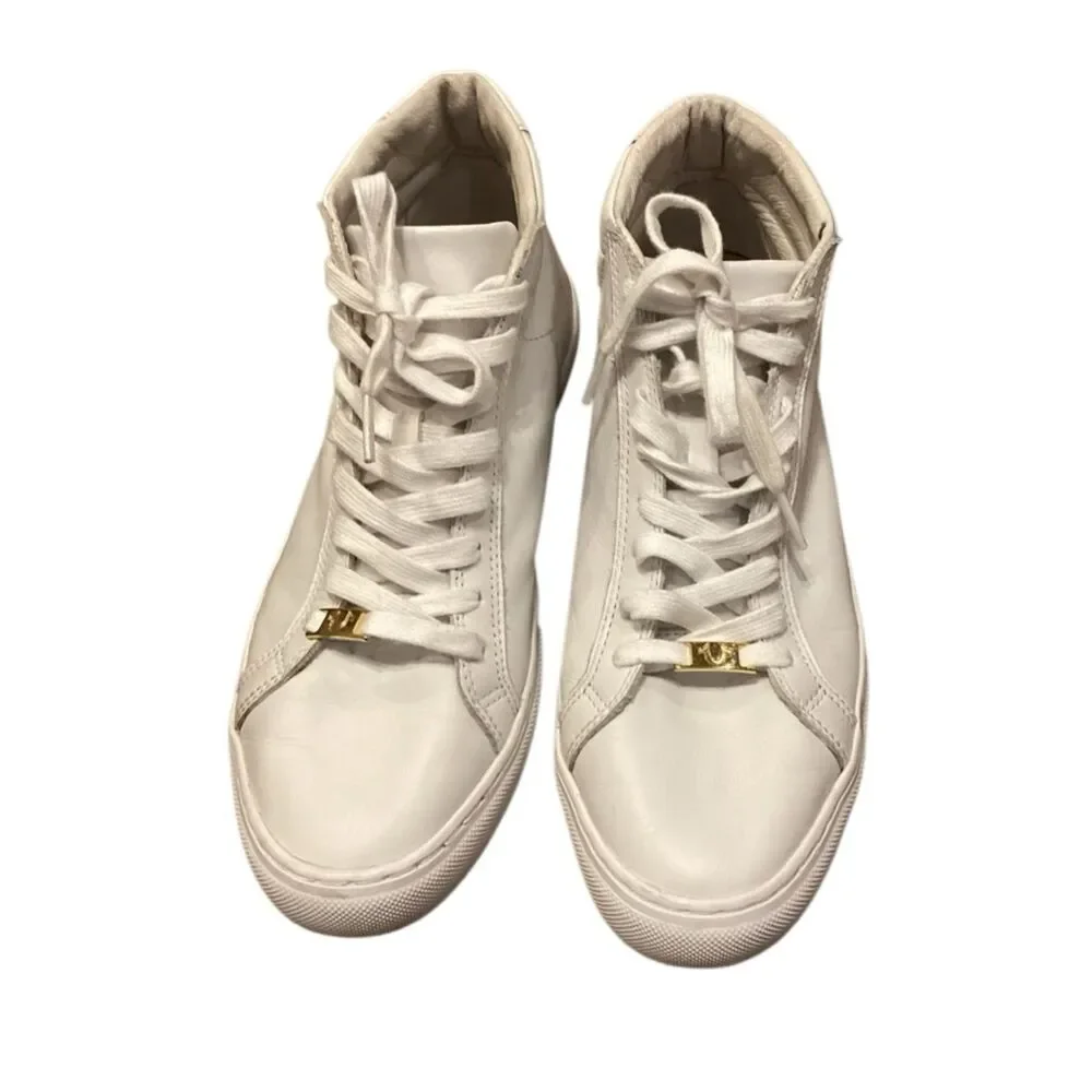 True Religion Mens Leather White Mid Trainers Sneakers Shoes size 7